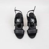 Sandals cao gót Salvatore Ferragamo màu đen gót trụ kim loại size 6.5D (fullbox)