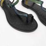 Sandals Bottega Veneta xỏ ngón đen x xanh size 39