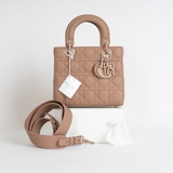Túi xách Small Lady Dior ABC Blush Ultramatte Cannage Calfskin