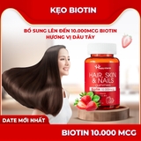 Kẹo dẻo mọc tóc, đẹp da, khỏe móng Happy Vitamin bổ sung Biotin hàng ngày Biotin Gummies