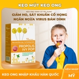 Kẹo mút keo ong lá thường xuân Happy Vitamin hỗ trợ ngăn ngừa ho, viêm họng, khản tiếng, bảo vệ vòm họng 12 que/hộp