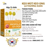 Kẹo mút keo ong lá thường xuân Happy Vitamin hỗ trợ ngăn ngừa ho, viêm họng, khản tiếng, bảo vệ vòm họng 12 que/hộp