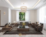 Thiết Kế Nội Thất Biệt Thự Sang Trọng Với Gỗ Óc Chó