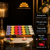 NẾN TEALIGHT 3.8 X 1.0 HỘP 84V RÓT 7 MÀU