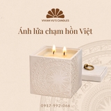 Nến hũ xi măng vuông Trống Đồng