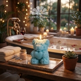 Nến gấu nhỏ ôm trái tim 5x6cm