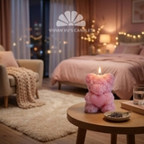 Nến gấu nhỏ ôm trái tim 5x6cm