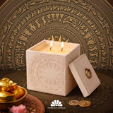 Nến hũ xi măng vuông Trống Đồng