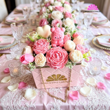 Set giỏ Hoa gấu hồng -H01 ( Order)
