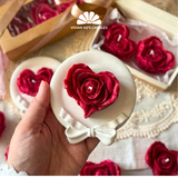 Nến trái tim hoa hồng