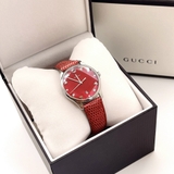 GUCCI G-TIMELESS RED MOTHER OF PEARL DIAL RED LEATHER YA1264041