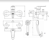 Vòi sen tắm American WF-0711 nóng lạnh