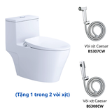 Bồn cầu 1 khối Caesar CD1356F nắp rửa cơ TAF060