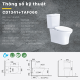 Bồn cầu 2 khối Caesar CD1341 nắp rửa cơ TAF060