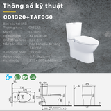 Bồn cầu 2 khối Caesar CD1320 nắp rửa cơ TAF060