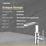Vòi lavabo chậu rửa mặt Caesar B750CU nóng lạnh kèm nút xả nhấn