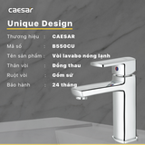 Vòi lavabo chậu rửa mặt Caesar B550CU nóng lạnh kèm nút xả nhấn