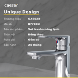 Vòi lavabo chậu rửa mặt Caesar B770CU nóng lạnh kèm nút xả nhấn