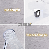 Vòi Hoa Sen CAESAR S393CW Màu Trắng Tay Sen Massage Nóng Lạnh