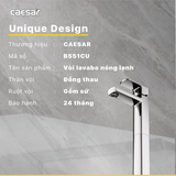 Vòi lavabo chậu rửa mặt Caesar B551CU nóng lạnh cổ cao kèm nút xả nhấn
