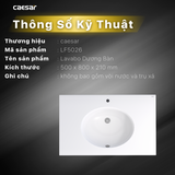 Chậu Rửa Lavabo Dương Bàn CAESAR LF5026