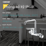 Vòi chậu rửa chén Caesar K527C nóng lạnh gắn tường