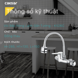 Vòi chậu rửa chén Caesar K526C nóng lạnh gắn tường