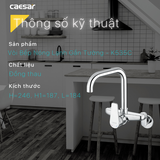 Vòi chậu rửa chén Caesar K535C nóng lạnh gắn tường