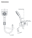 Bộ vòi sen tắm TOTO TBG01302V/TBW02005A nóng lạnh