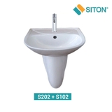 Lavabo chậu rửa mặt Siton S102 treo tường chân ngắn