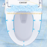 Bồn Cầu 1 khối CAESAR C1363F Nắp Rửa Điện Tử TAF610H