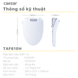 Bồn Cầu 1 khối CAESAR C1363F Nắp Rửa Điện Tử TAF610H