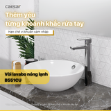 Vòi lavabo chậu rửa mặt Caesar B551CU nóng lạnh cổ cao kèm nút xả nhấn