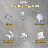 Vòi Hoa Sen CAESAR S393CW Màu Trắng Tay Sen Massage Nóng Lạnh