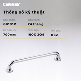 Thanh Vịn Inox Caesar GB131V Gắn Tường Ø32 700mm