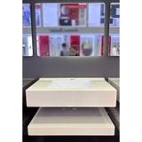 Bộ Lavabo bàn đá bo góc CABG-028 gương led 80cm