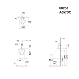 Bồn tiểu nam Caesar U0233 treo tường