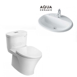 [Combo Inax] Bồn cầu AC-959 + Lavabo inax AL-2395 bán âm dương vành men sứ chống bám bẩn