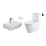 [Combo Inax] Bàn cầu cảm ứng ACT-832 + Lavabo inax AL-312 treo tường men sứ chống bám bẩn