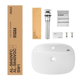 Lavabo chậu rửa mặt INAX CERAFINE AL-S640V đặt bàn men sứ chống bám bẩn Aquaceramic (ALS640V