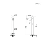 Vòi lavabo chậu rửa mặt Caesar B041CU nước lạnh cổ cao kèm nút xả nhấn