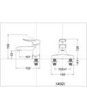 Vòi lavabo chậu rửa mặt Caesar B492CP/CU nóng lạnh