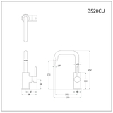 Vòi lavabo chậu rửa mặt Caesar B520CU nóng lạnh kèm nút xả nhấn