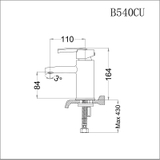 Vòi lavabo chậu rửa mặt Caesar B540CU nóng lạnh