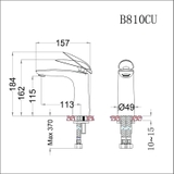 Vòi lavabo chậu rửa mặt Caesar B170CU nóng lạnh