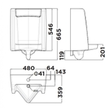 Bản vẽ kỹ thuật Bồn tiểu nam American Standard WP-6591B xả ân tường