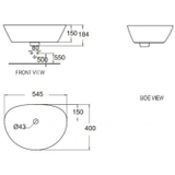 Bản vẽ kỹ thuật Lavabo chậu rửa mặt American Standard WP-F633 đặt bàn