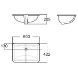 Bản vẽ kỹ thuật lavabo chậu rửa mặt American Standard TI-0459-WT âm bàn
