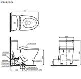 Bồn cầu 1 khối TOTO MS885DE2 nắp rửa TCW07S