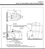 Bồn cầu 2 khối TOTO CS735DW14 nắp rửa C5 - TCF24410AAA
